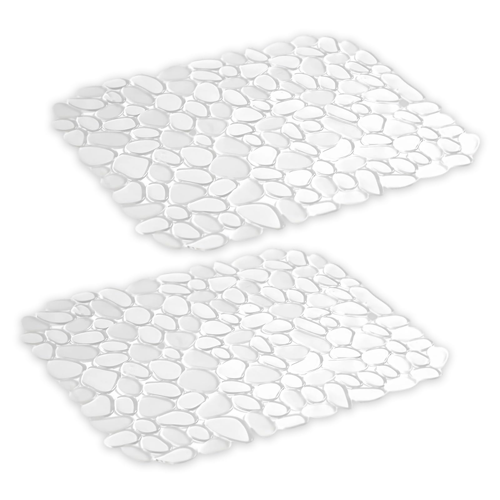 NEWFT Of 2 Hollows Stone Kitchen Sink Mats Fast Dry Silicone Sink Liners Not Slip Surfaces Pad for Defense Silicone Mat
