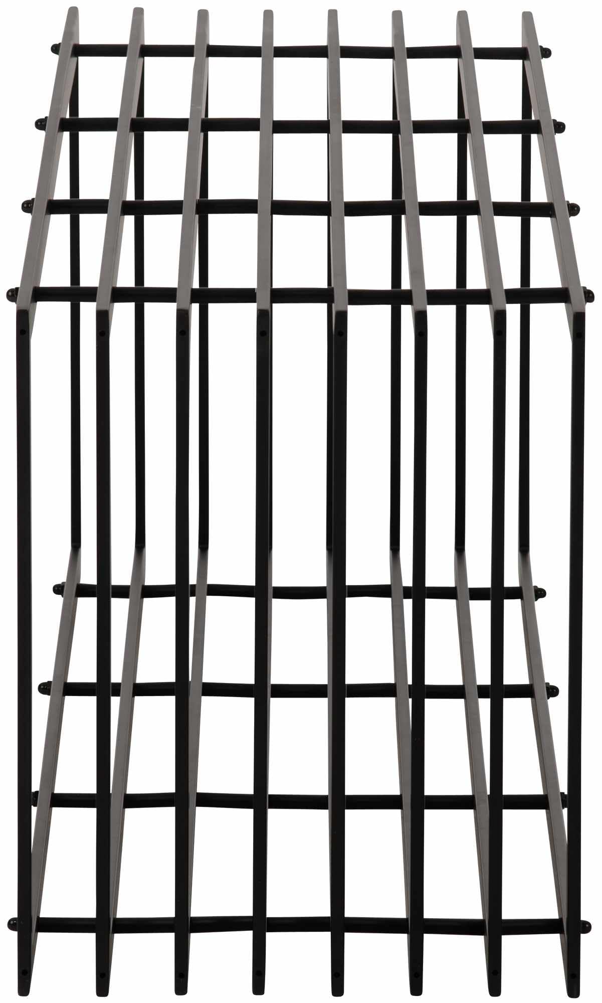 CLP Metall Kaminholzregal Irving Schwarz-Matt I Robuster Und Handgefertigter Kaminholzständer I Pulverbeschichtetes Brennholzregal, Größe:40x50x150 cm