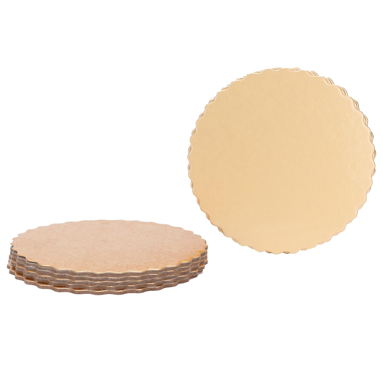 Paquete de 10 tablas redondas para pasteles de doble cara |Bandejas de Cartón de Grado Alimenticio de 3 mm de Grosor para Postres |Platos reutilizables para servir pasteles para (12 Inches)