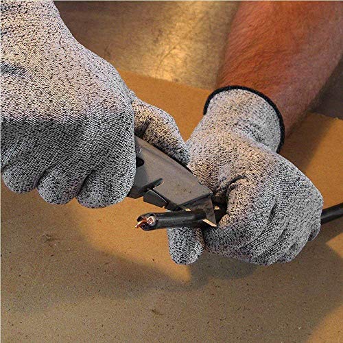 Karomouj Karo-988S Anti Cut Resistant Level 5 Protection With Elastic Hand Fitting Safety Gloves (Free Size, Grey, 1 Pair), Pack Of 1 - Rubber (Image - 4)