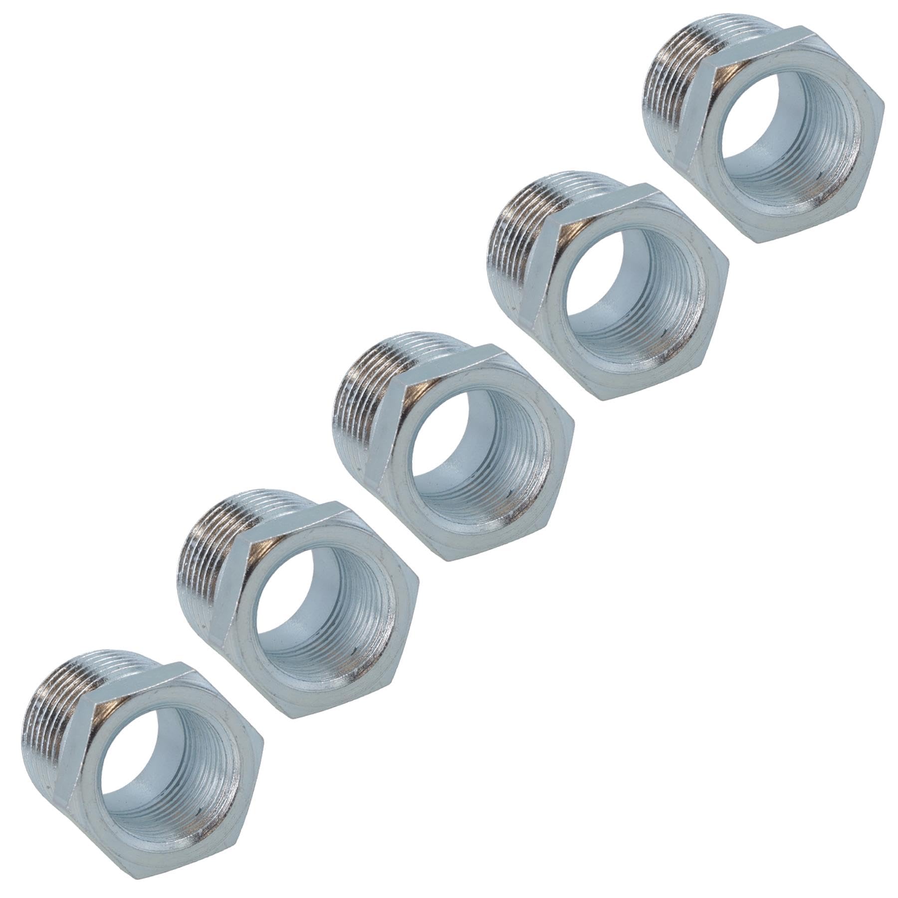 Ab Tools Men's Silver 1/2In To 3/8In Fe Bsp Thread Step Down Reducing Bush For Airline 5Pc