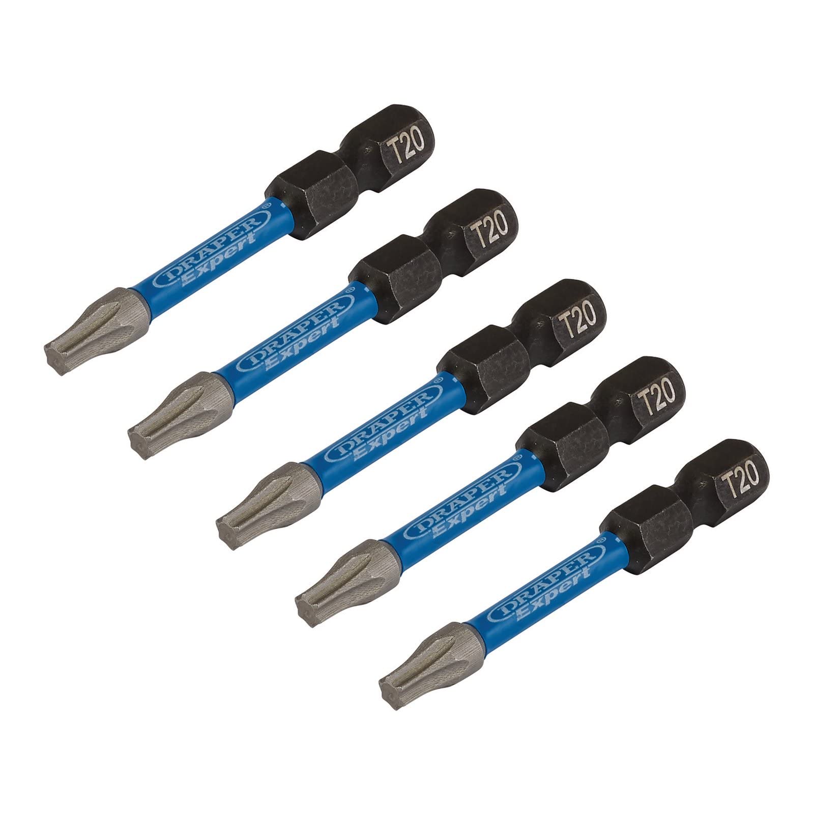 Draper Expert 05652 Tx-Star® Impact Screwdriver Bits T20 X 50Mm 1/4In Hex (Pack Of 5) Each 1