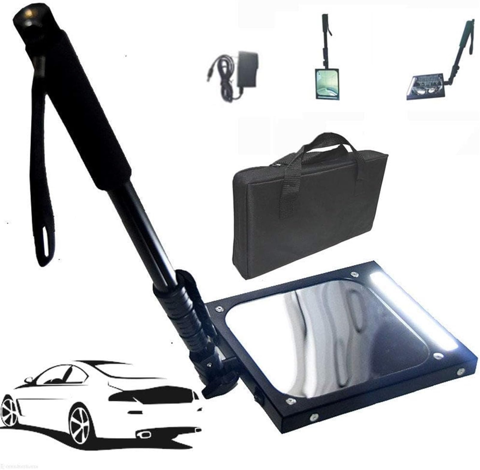 Telescoping Inspection Mirrors inspekcja samochodu Lustro Home Care Under Vehicle Inspection Mirror z oświetleniem LED, lusterko inspekcji podwozia - regulowane chowane,