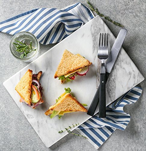 Greenco Marble Cutting Board, 8 X 12, White Marble | Meat Cutting Boards, Fruit&Cheese Board, Butcher Block | Over-The-Sink, Dishwasher Safe Chopping Board Kitchen Set | Large Kitchen Serving Tray #TOP5