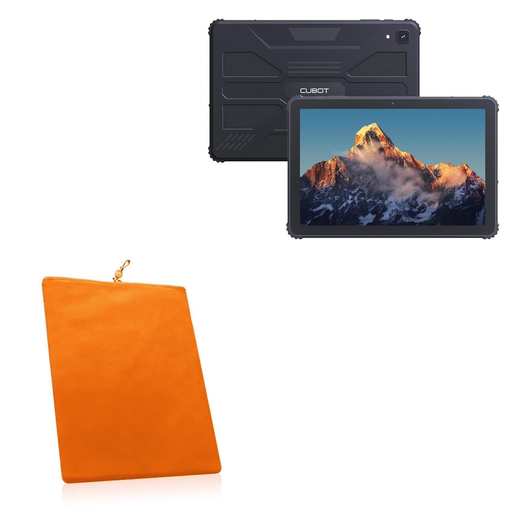 BoxWave Case Compatible with Cubot Tab Kingkong - Velvet Pouch, Soft Velour Fabric Bag Sleeve with Drawstring - Bold Orange