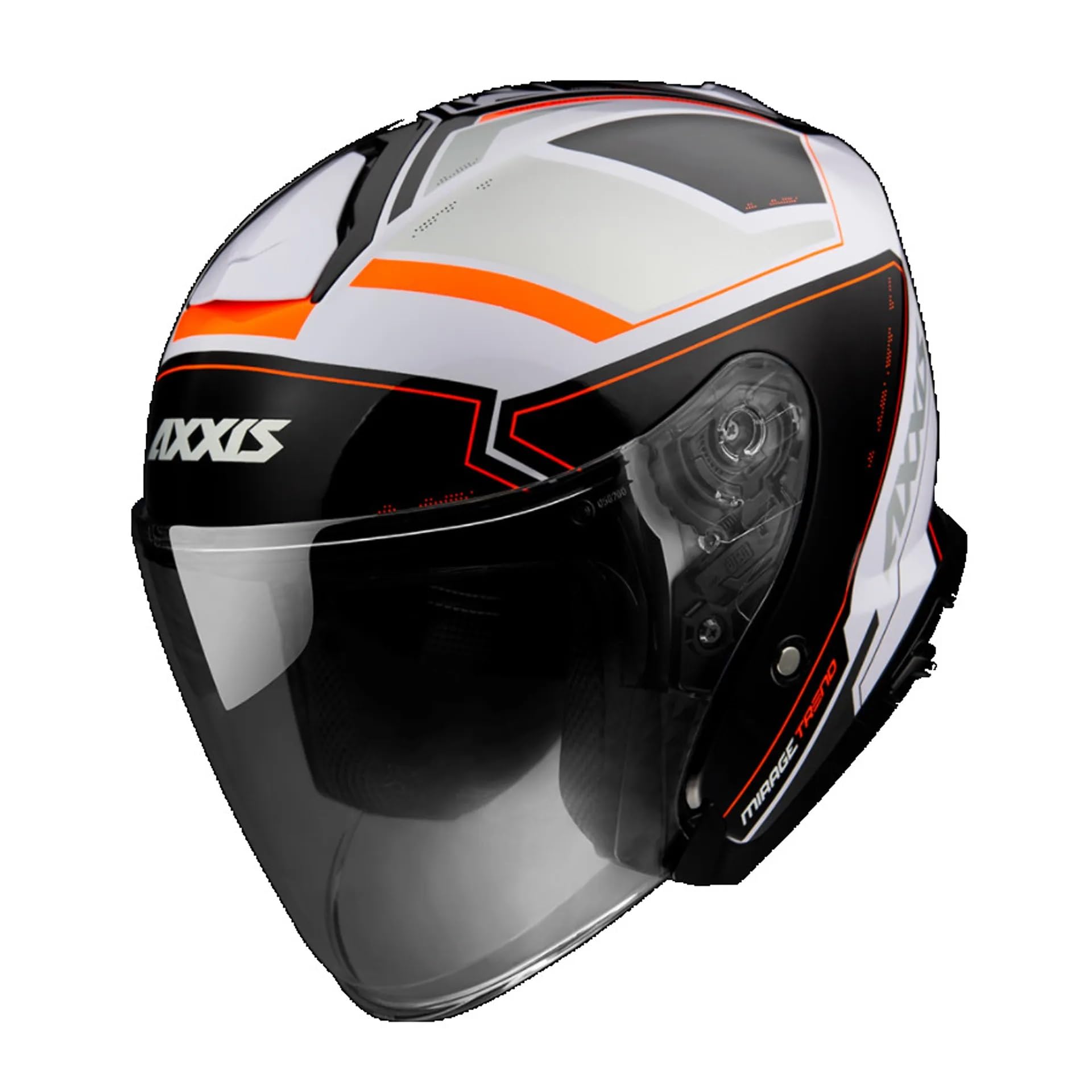 Casco Moto Jet Axxis Mirage SV Trend Naranja Fluor/Perla Talla S con Gafa Solar. Homologado