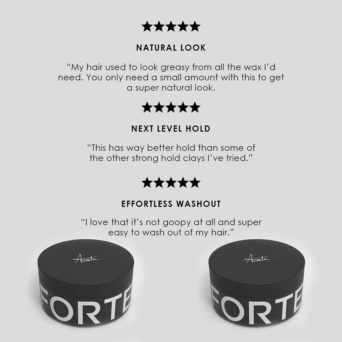 Forte Series Texture Hair Clay For Men Extreme Hold Natural Based
