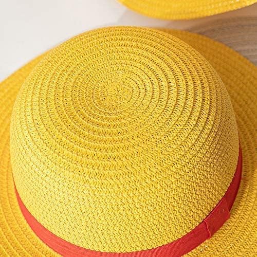 Miniatura 6 de Sombrero de paja Luffy sombrero de cosplay sombreros para Halloween, disfraz de actuación, sombrero de paja para hombres, mujeres y niños, correa