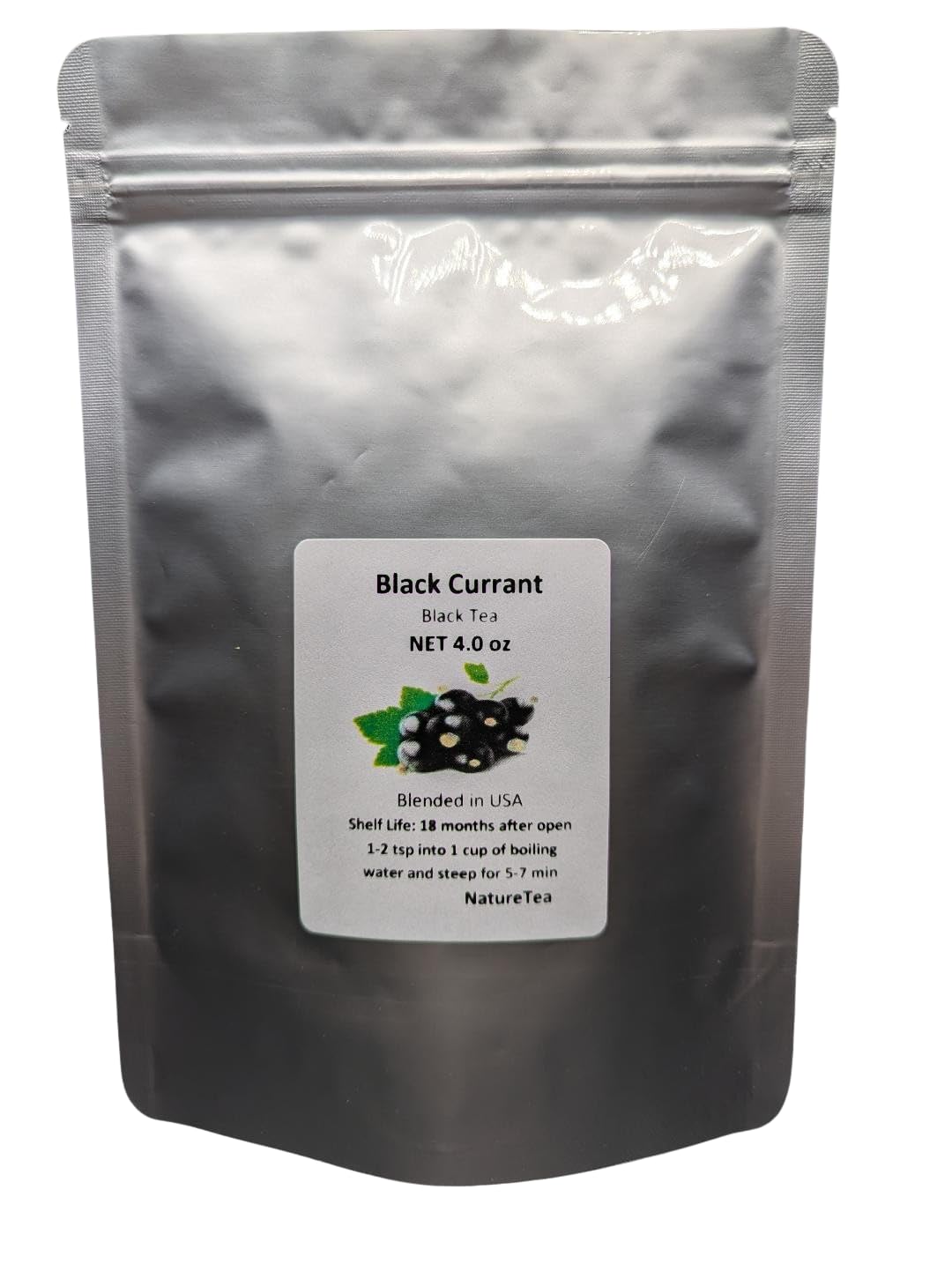 Black Currant Black Tea - Loose Black Tea Blend from 100% Nature (8 oz)