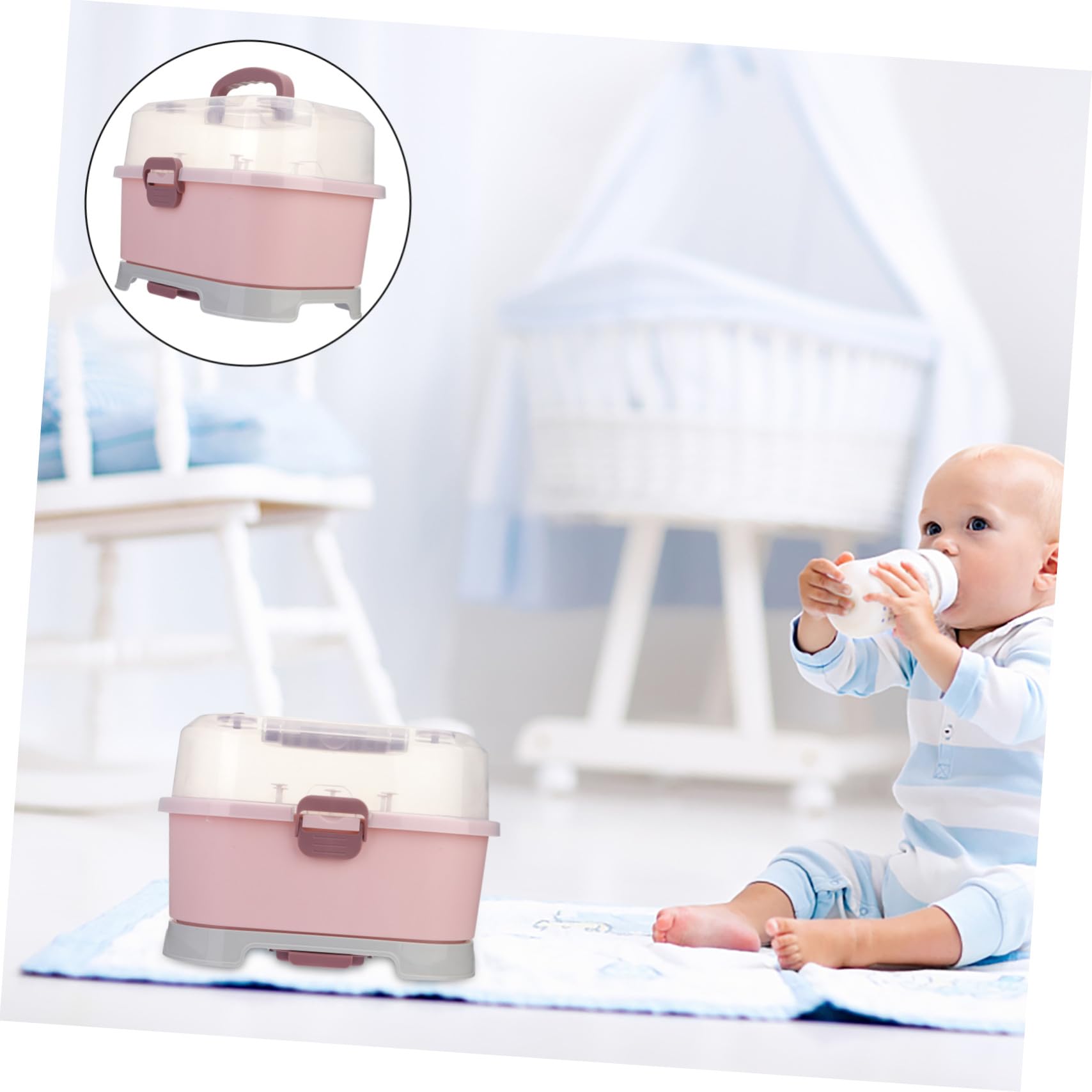 Aufbewahrungsbox Stauraum Pp Babyflaschen mit aus Große Gutem Verschluss Ausreichend Praktischer Babyflaschen Organizer und Zuhause und Unterwegs
