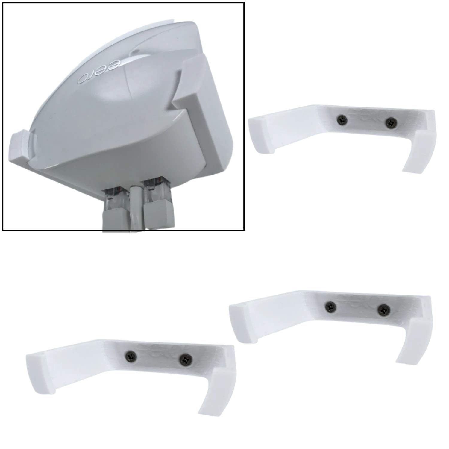Wall Mount Bracket Holder for Eero Mesh Wi-Fi Router/Extender Holster Style White 3 Pack