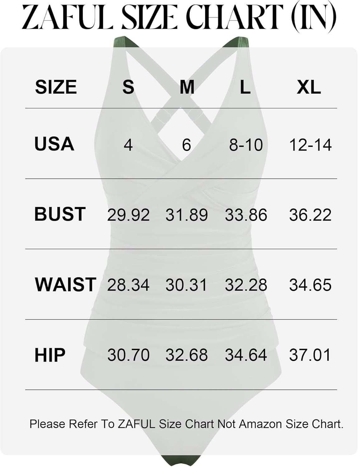 ZAFUL Womens Tankini Swimsuits Push Up Warp V Neck Swim Top Tummy Control Bottom Sexy Two Pieces Ruched Bathing Suit - Image 6