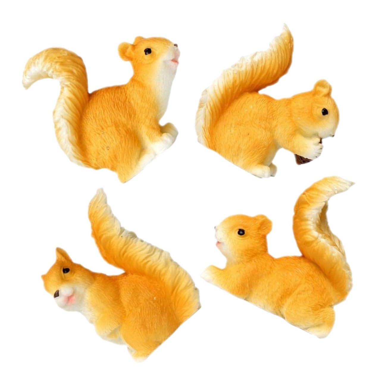 Ciieeo 4pcs Miniature Squirrel Ornaments Resin Craft Figurines for Garden Bonsai Creative Simulation Small Animal Statues