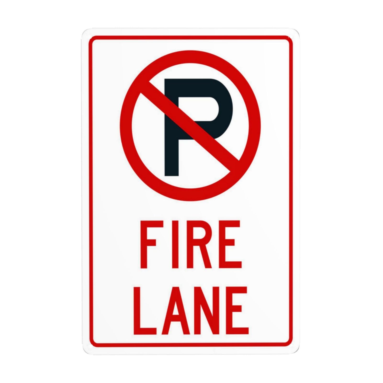 SMAZDFXX No Parking Fire Lane Metal Warning Sign, Cautions Security Tin Sign, Safety Posted Signs for Street Business Wall Decor 5.5"x8"