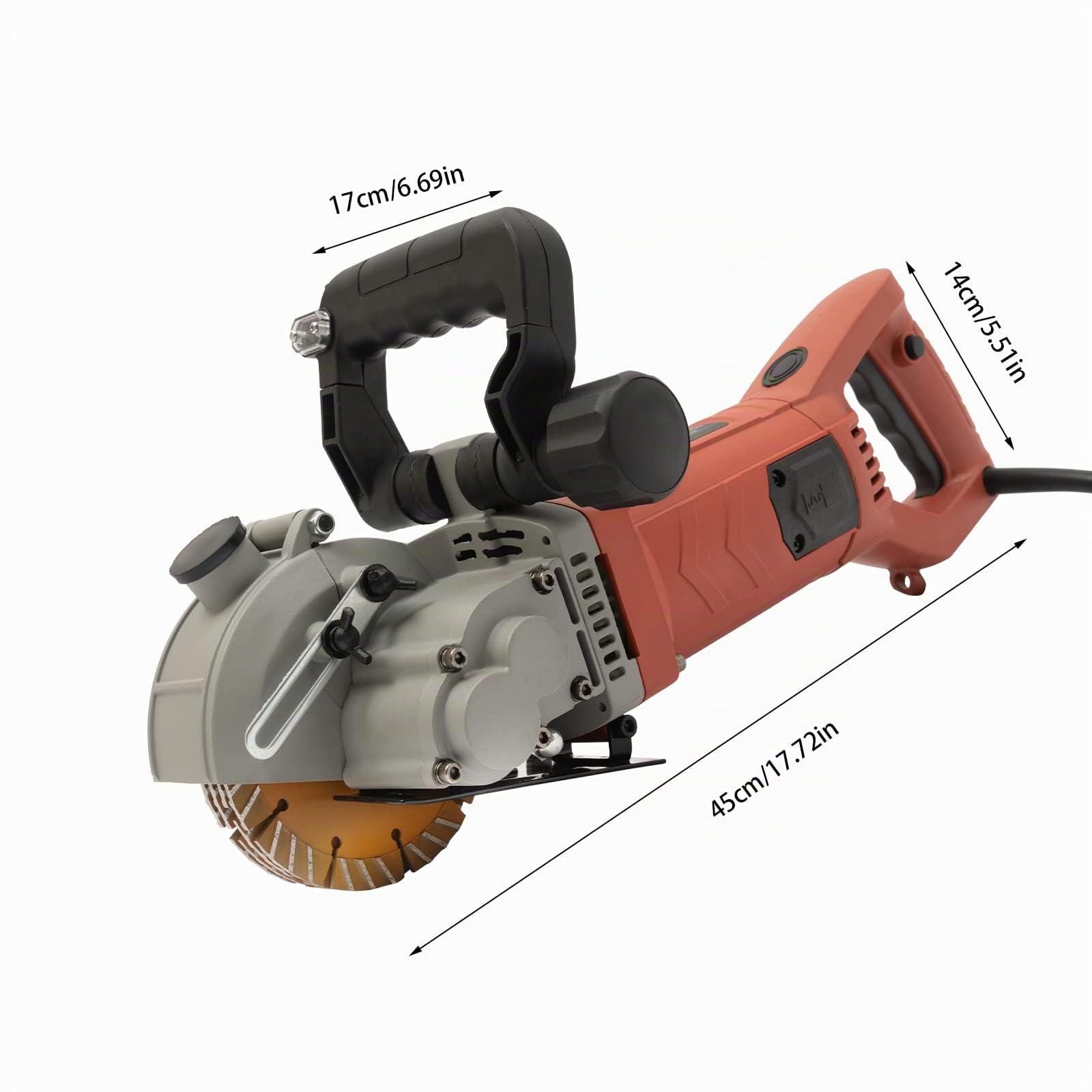 Fresa da parete per calcestruzzo, scanalatore 4800 W, 6200 rpm, sega per calcestruzzo con pompa dell'acqua, con 5 lame