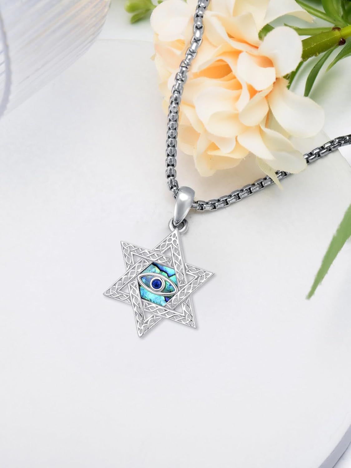 925 Sterling Silver Star of David/Allah Necklace Islamic Jewelry for Men Women Girls - Image 3