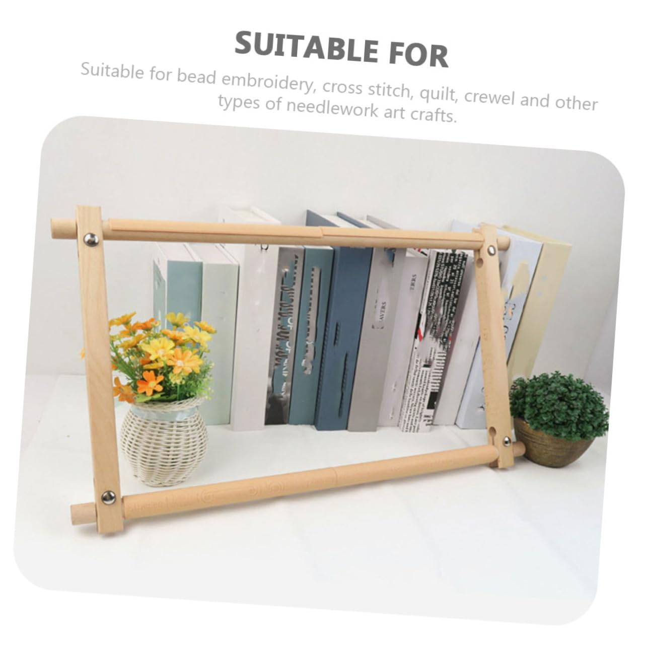 SHINEOFI Bastidor de Madera para Bordar Práctico, Soporte Compacto