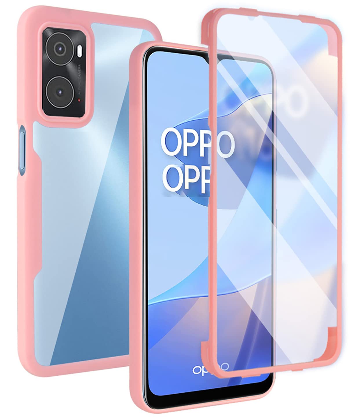 ESONG Cover 360° Per Realme 9i / OPPO A36 – TPU Trasparente Con Protezione Schermo Integrata, Antiurto, Rosa - 2