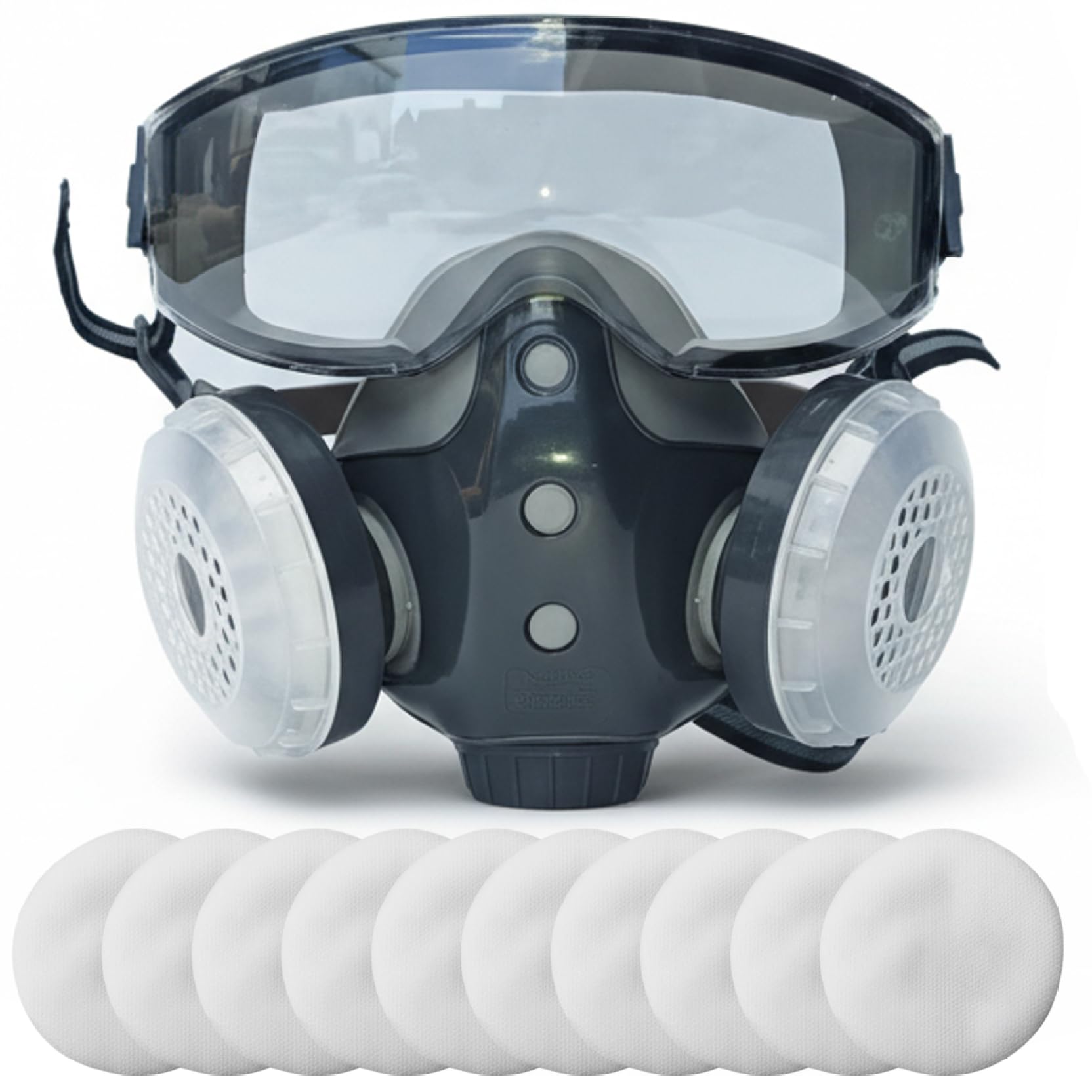 Xoeryoy Full Face Respirator Mask with Filters, Integrated Full Face Respirator for Comfort & Clear Vision, Reusable Gas Mask for Painting, Grinding, Chemical Work