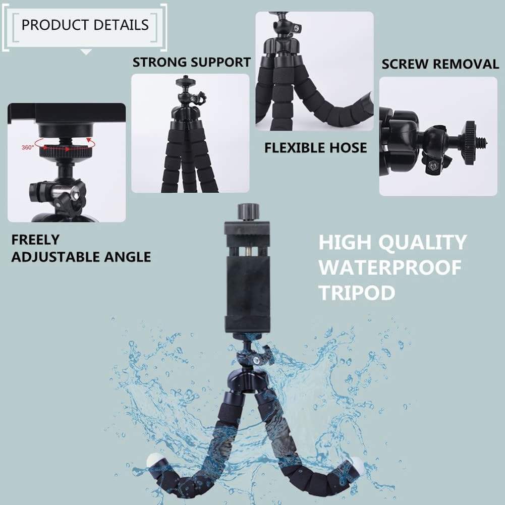 Arnés de Pecho Ajustable, Soporte Movil Pecho + Trípode Portátil, Soporte de Pecho de Teléfono Móvil para dji, Gopro, Otras Cámaras de Acción y Teléfonos