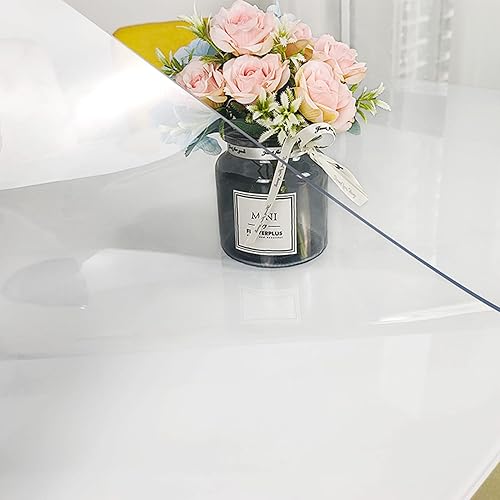 Miniatura 7 de Protector de plástico transparente para mesa de comedor, mantel de escritorio de plástico transparente lavable, mantel de PVC rectangular fácil de