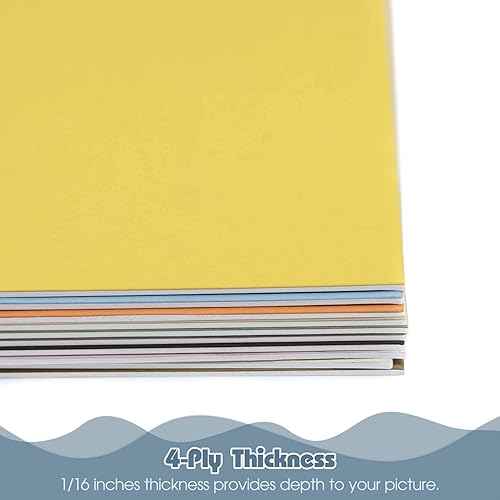 Miniatura 63 de Golden State Art, Paquete de 25 tableros negros sin cortar de 11 x 17 pulgadas, ideal para fotos, fotos, marcos, sin ácidos, núcleo blanco