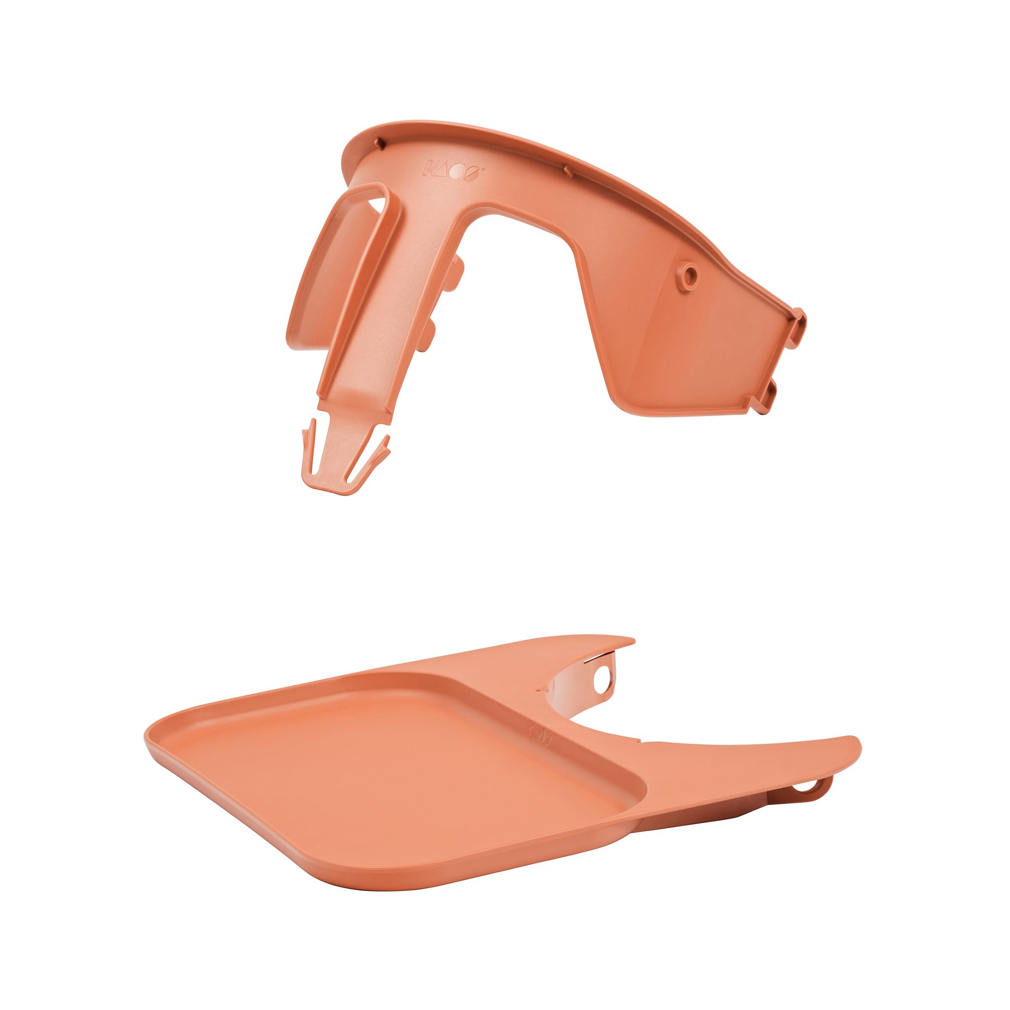 KAOS - KLAPP Safety Rail and Tray - Secure High Chair Accessory for Babies and Toddlers (from 6 to 36 Months) - Made from 100% Recycled Plastic - Designed in Norway - Terracotta Pink