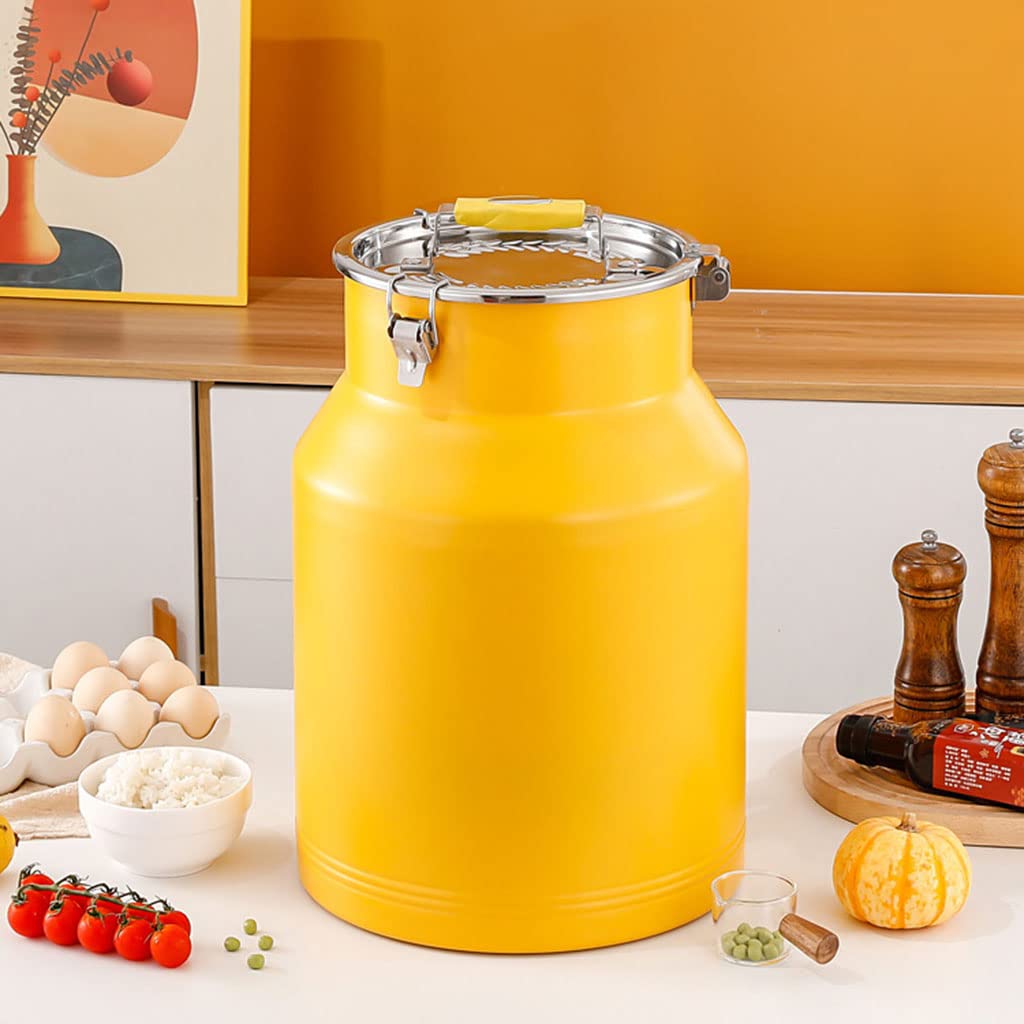 Edelstahl-Vorratsbehälter, luftdicht mit tragbarem Griff, große Reisdosen für die Küche, Eimer mit Deckel und seitlicher Verriegelungsklemme, ideal für Mehl, Snacks, Zucker, Müsli, Blau, 8 l