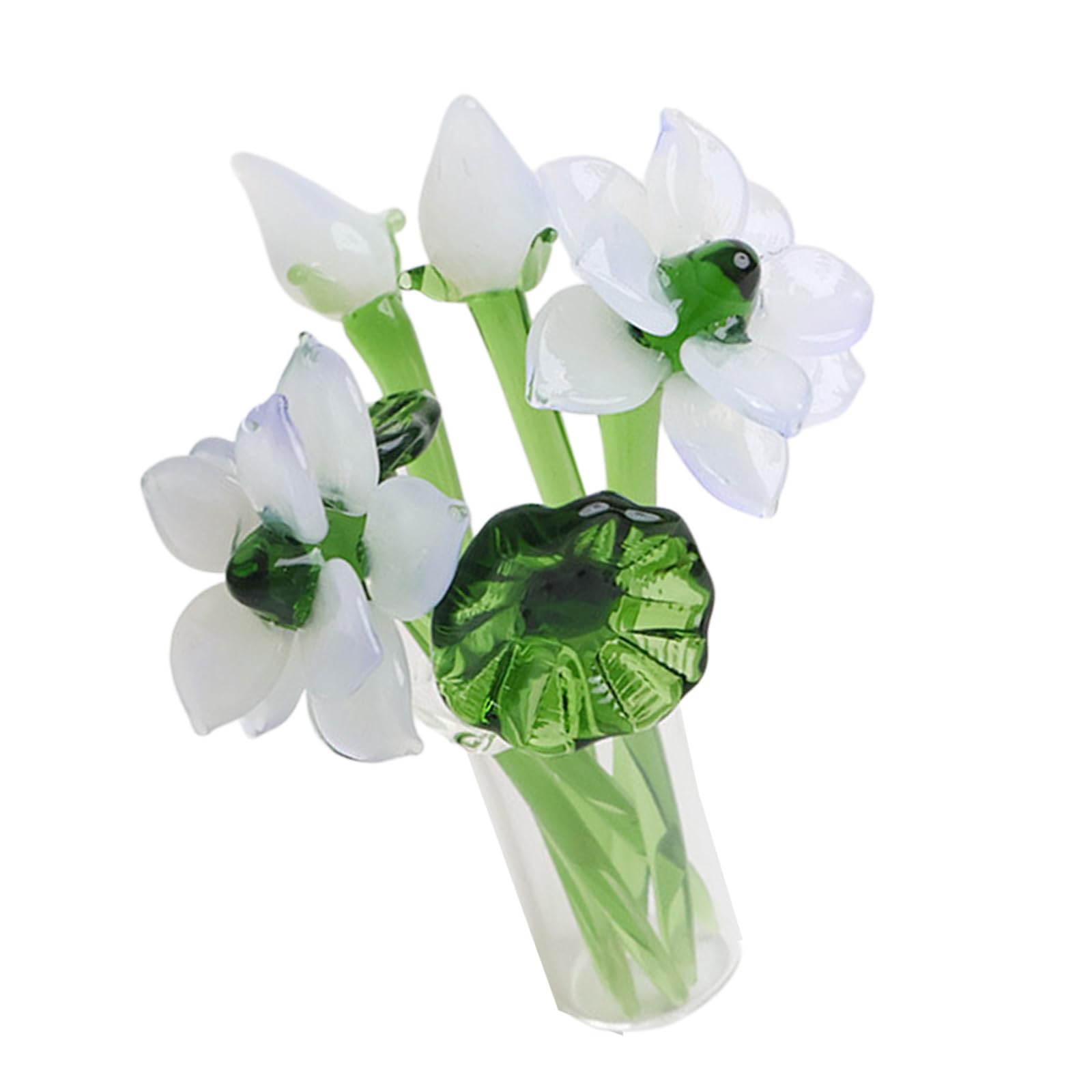 Kfwfuaee C Premium Simulated Florals Arrangement With Lear Vases For Giving Occasion Flower With Vases