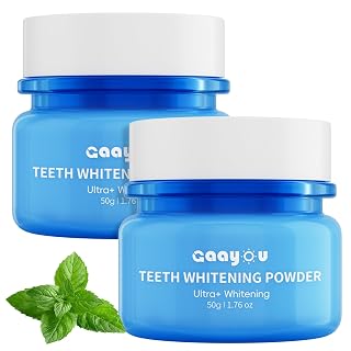 Teeth Whitening Powder 2PCS Tooth Powder Instant Tooth Whitening Mint Flavor Teeth Whitener Toothpaste Powders for Tooth Stain Removal 100g/3.53oz - Amazon product rated Grade A