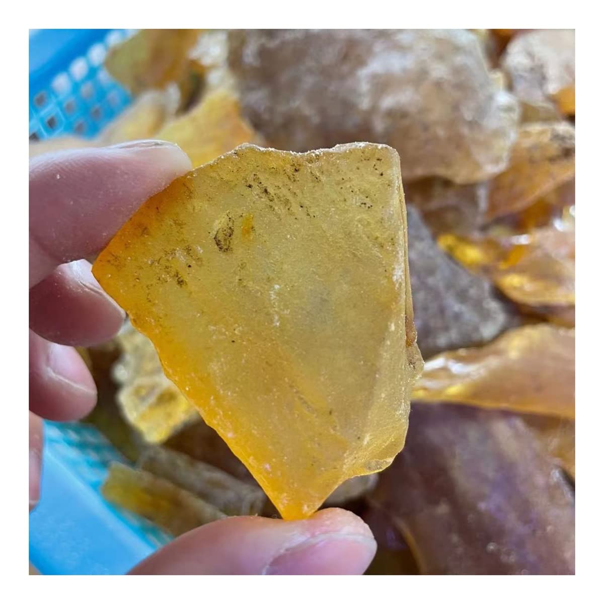 LQYXGS Crystal Stone Home Decor 20-200g Natural Amber Loose Rough Stone Natural Mineral Specimens(200g)