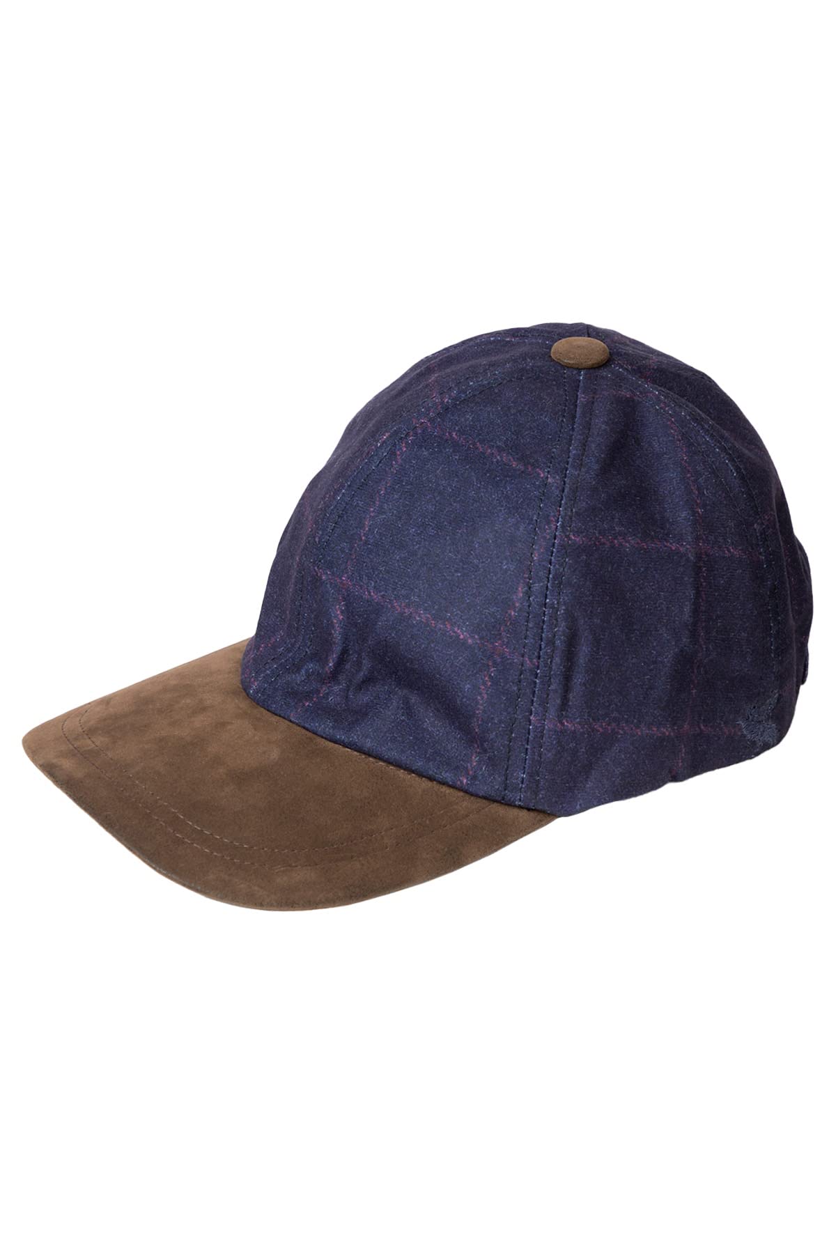 Rydale Ladies Tweed Print Baseball Cap with Nubuck Peak Country Printed Womens Tweed Caps & Hats 2 Colours (Navy)