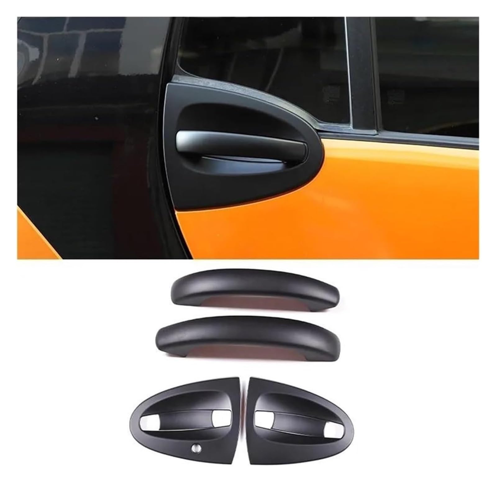 QWQTHGS Car Exterior Door Handle Cap for Benz for Smart 451 for Fortwo 2009-2015 Car Trim Exterior Door Handle Cover(4pcs Matte Black)