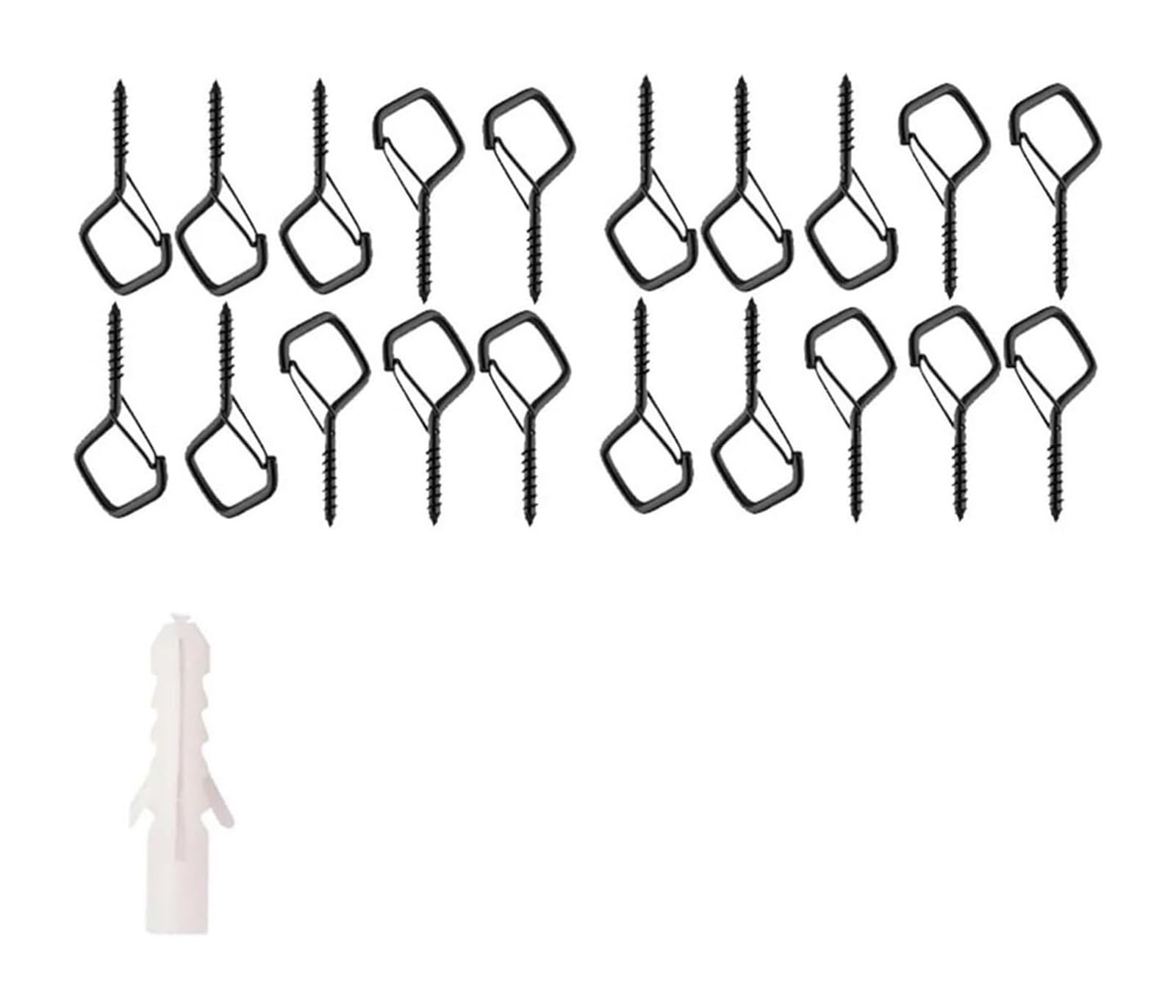 FJQFHH Gutter Hooks Shape, Outdoor Light Hook Safety Buckle Screw 20 Pack String Lights(20pc)