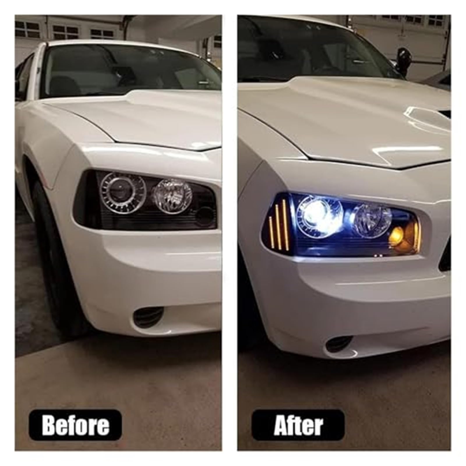 Dla DODGE, dla ładowarki 2006-2010 2 sztuk/para kierunkowskaz LED przedni narożnik światła boczne 3 rzędy listwy LED lampka sygnalizacyjna samochodu Światło kierunkowskazu samochodowego