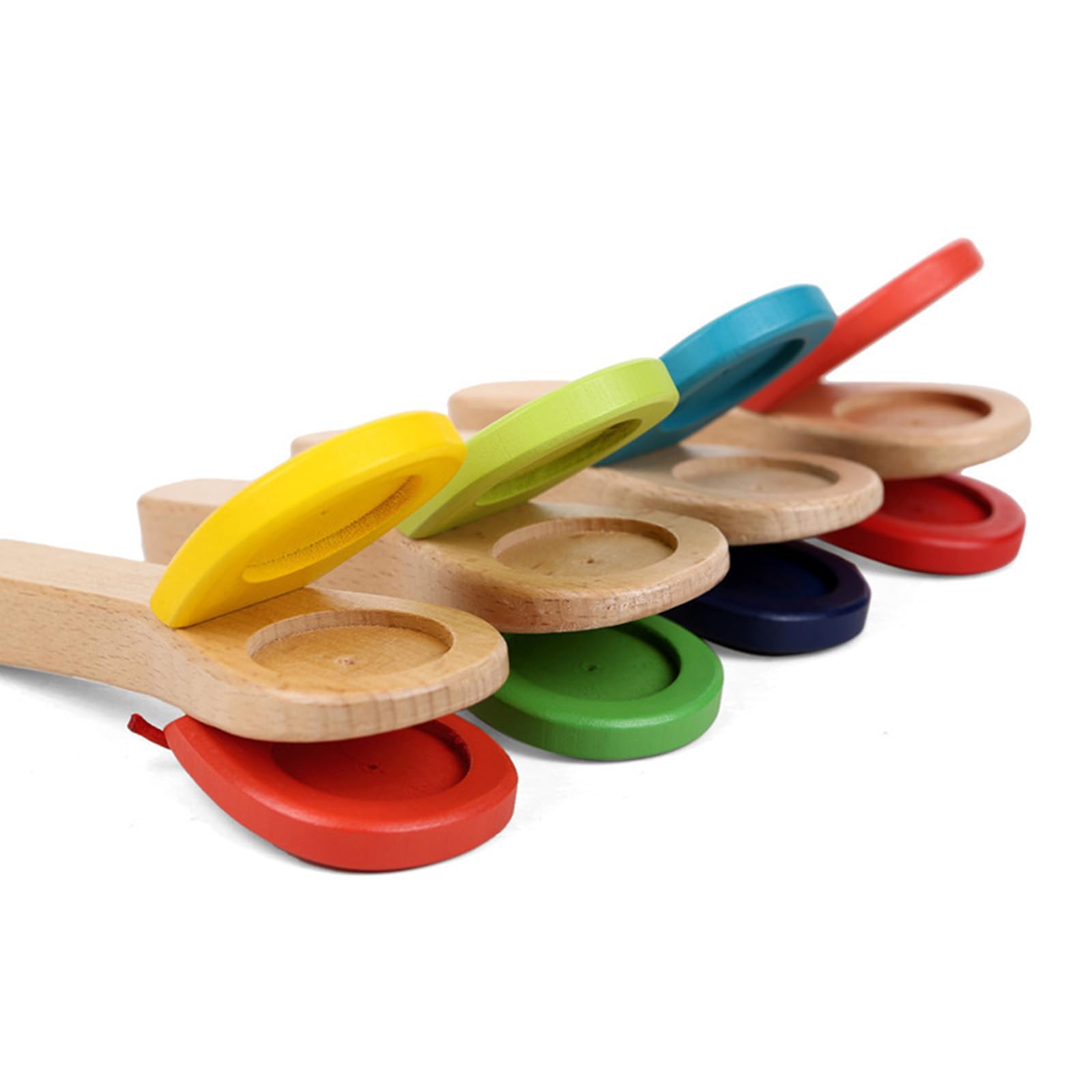 Holz Finger Kastagnetten Musikinstrument, Finger Kastagnetten Klöppel, pädagogisches Musik Percussion Spielzeug für Musikzimmer, Kinder, Rhythmus Instrument