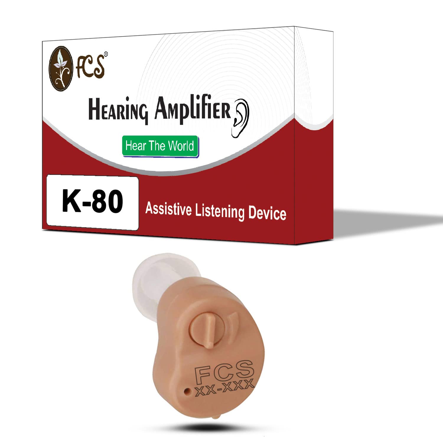 FCS Mini Invisible Hearing Amplifier for Seniors, Voice Enhancer and Sound Amplifier K-80 Hearing Aid for Mild Hearing Loss.