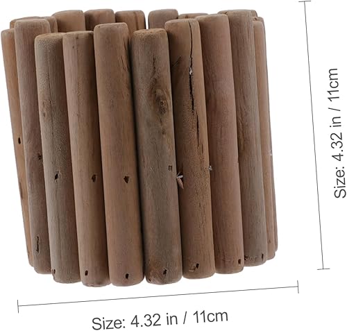 Miniatura 6 de Yardwe Macetero de madera para decoración de oficina, maceta de madera, macetas rústicas para patio, contenedor de vidrio, maceta hidropónica,