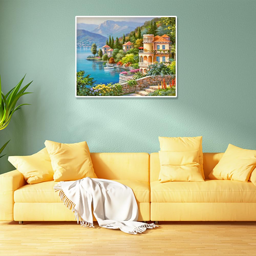 Dibujos Con Diamantes Kit De Pintura De Diamantes 5D - Cuadro Paisaje  Mediterráneo 50x40 Cm, Relajante Y Divertido Para Adultos Y Niños Diamond  Painting, image size:1000x1000