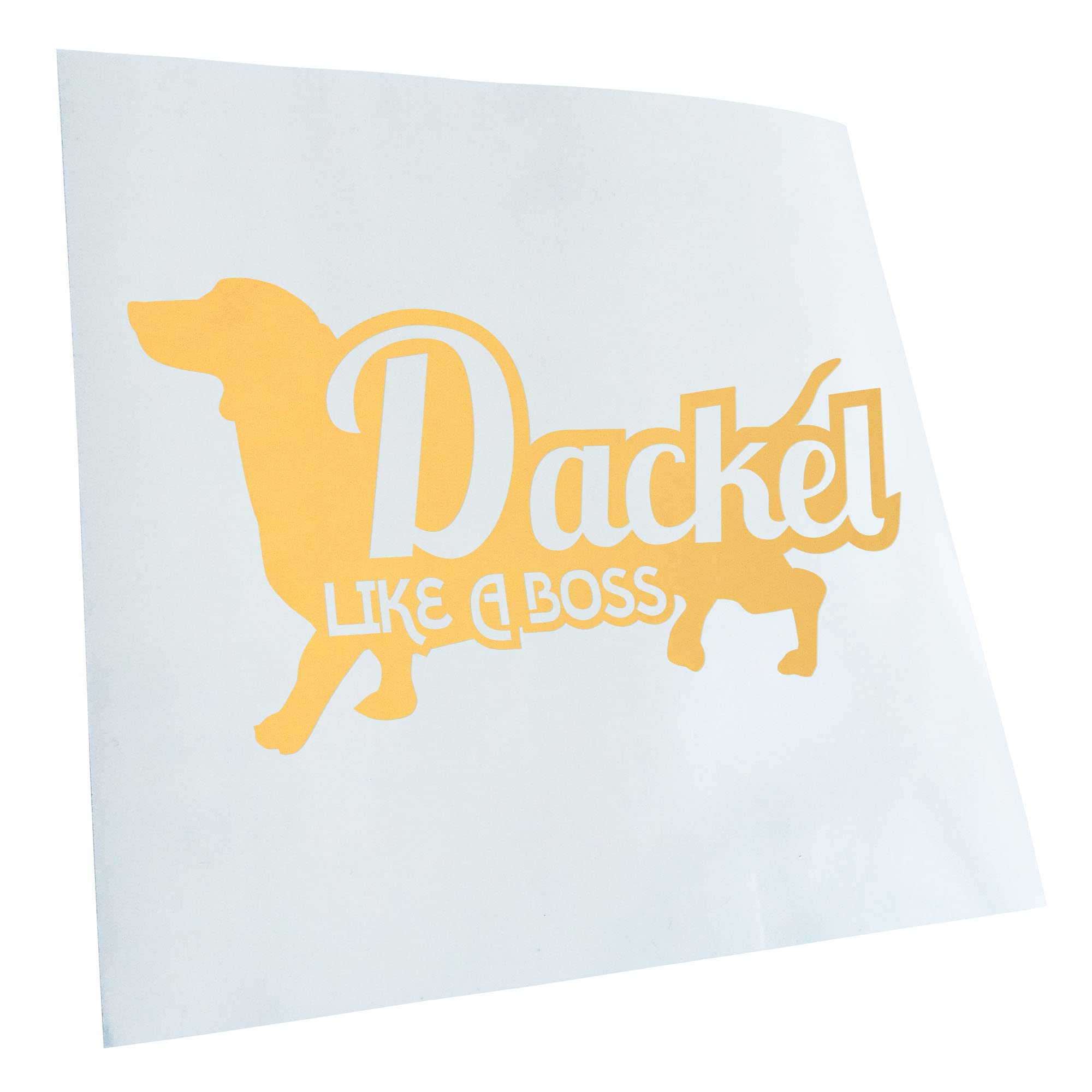 Kiwistar - Car Sticker - Cream - 60 x 33 cm Dachshund Like a Boss Dachshund - Rear Window Car Sticker Weatherproof for Car Truck Moped Truck - Sticker Exterior Self-Adhesive Tuning Accessories for