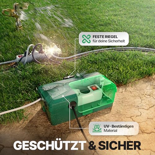 Adlerfokus Kabelbox wasserdicht IP54 [Das Original] Safe Box - Sicherheitsbox - Outdoor Box wasserdicht - Steckerschutz aussen wasserdicht - Wetterfeste Elektrobox - Schutzbox