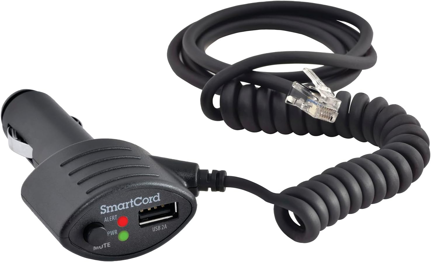 Cobra Official SmartCord USB, Half Straight Half Coiled Cord with USB Charging Port, Works with All Current Generation Escort and Cobra Windshield Mounted Detectors, Apple and Android Devices