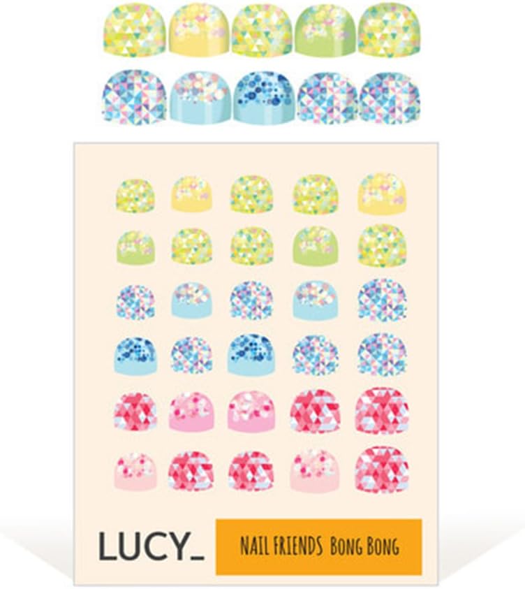Premium Nail Wraps for Kids 3-6 Yo | 30 Non-Toxic Nail Polish Stickers That Let Nails Breathe | Patented Micro Holes for Safe, Healthy Nails | Long Lasting Nail Stickers for Girls (Glitter Pastel)