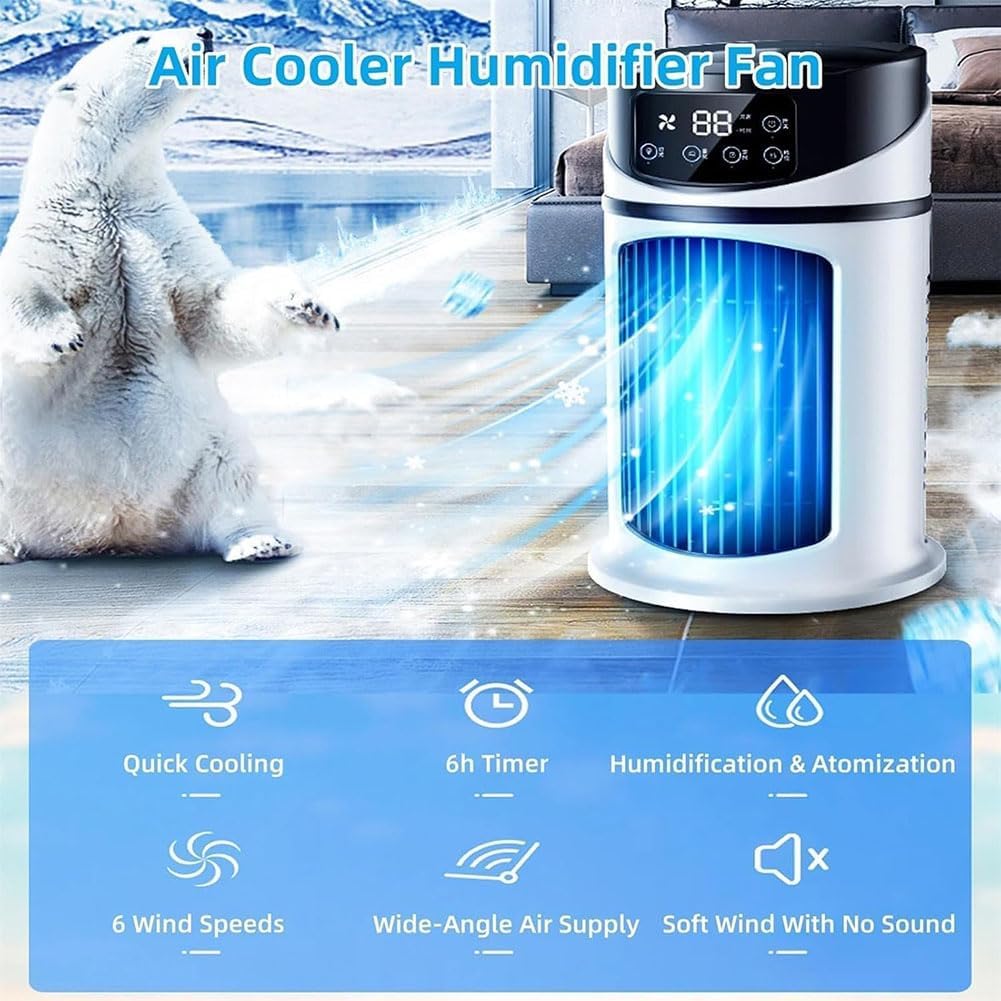 Portable Air Conditioner, Cooler With 6 Wind Speeds & 3 Cool Mists, Can Be Scheduled, for Bedroom, Living Room, Kitchen (2pc,1pcs)