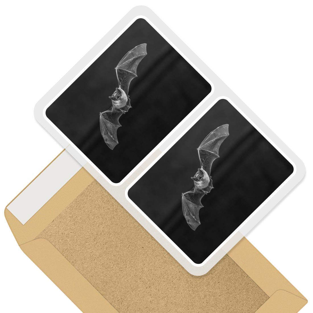 Destination Vinyl Ltd Multi Rectangle Stickers (Set Of 2) 10Cm - Pipistrelle Gothic Flying Bat Fun Decals For Laptops,Tablets,Luggage,Scrap Booking,Fridges, #36647