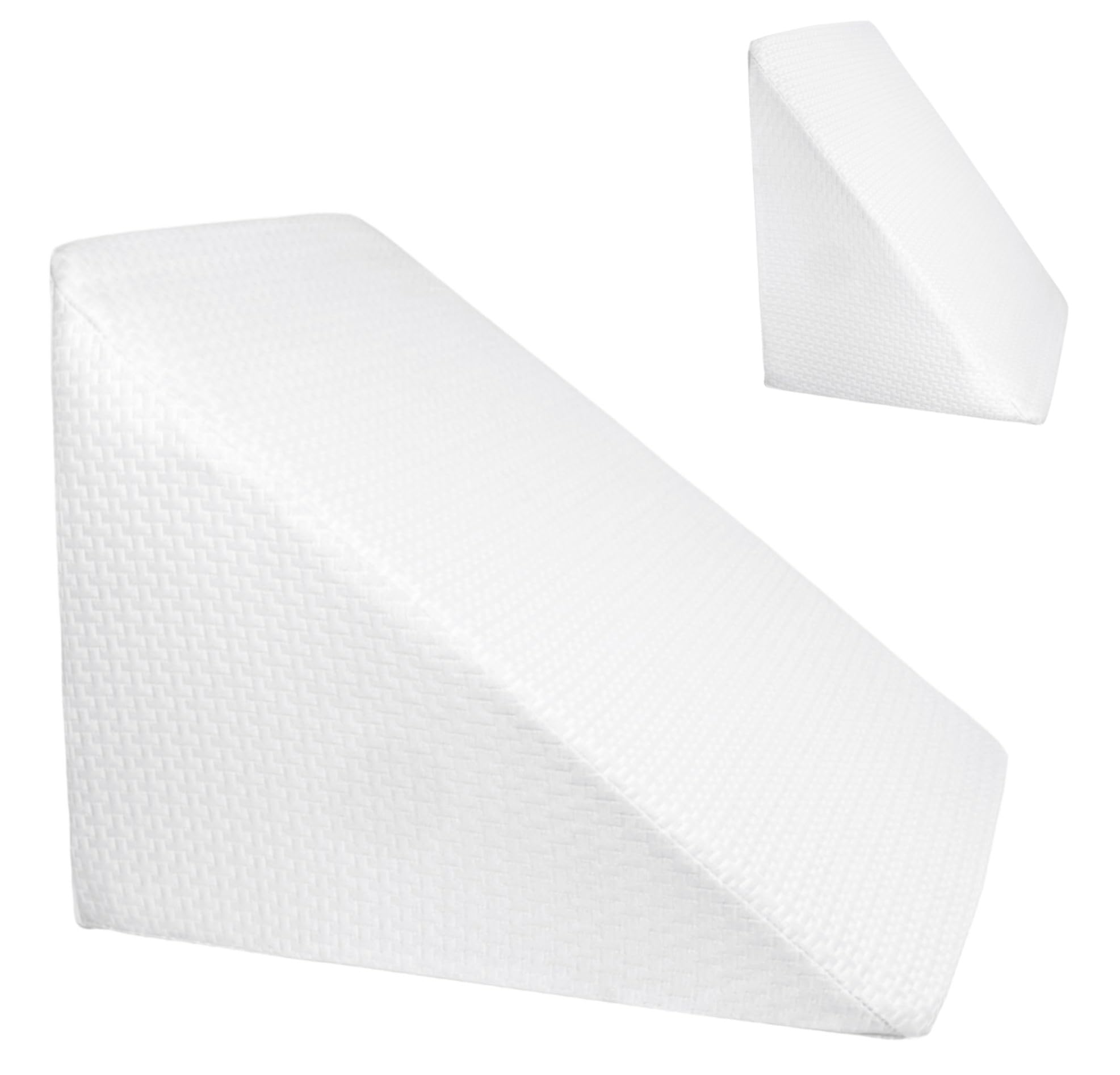 Almohada de Lectura cojín con Forma de cuña para sofá y Cama. Cojín de Espuma Desenfundable para Leer o Trabajar con Ordenador Inclinando la Espalda Acostado (Blanco)