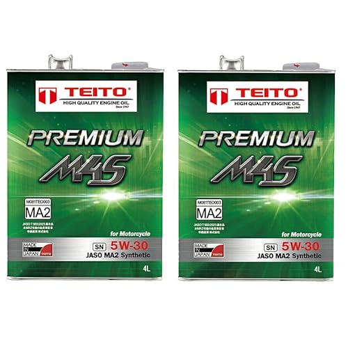 TEITO バイク 4Tエンジンオイル TEITO PREMIUM M4S 5W-30 SN/MA2 FULL SYNTHETIC 100%化学合成油 日本製 4サイクルエンジンオイル/4ストオイル (4L×2本)