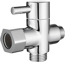 Tecmolog Valvula 3 Vias Latón Valvula Desviadora 3 Vias 3/8” – 12/17 para WC Bidet Cromo, DSF007D