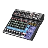 TEYUN 8 Channel Professional Portable Mixer Sound Mixing Console Computer Input 48v Power Number Live Broadcast A8 New (8-Channel)