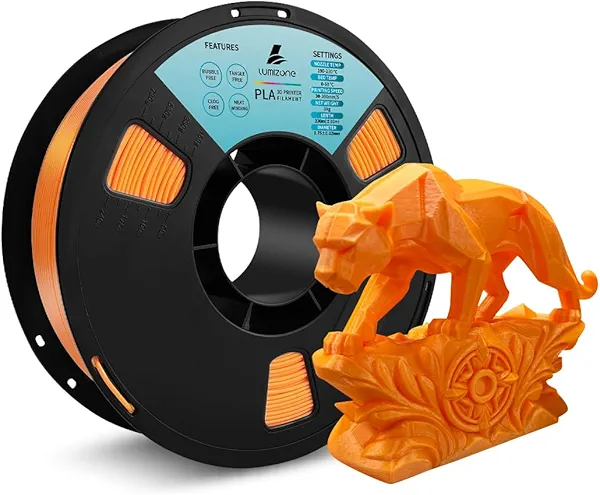 Lumizone PLA Filament 1.75mm Orange 3D Printer Filament Dimensional Accuracy +/- 0.02mm, 1KG Spool(2.2lbs) Printing Filament Fit with Most FDM 3D Printers (Orange)